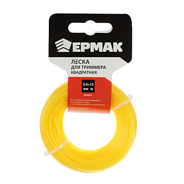 Леска для триммера ЕРМАК 2,4мм х 15м квадрат 646-269