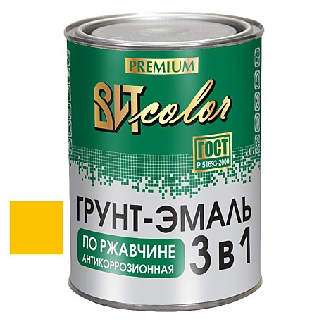 Грунт-эмаль по ржавчине 3в1 0,8кг желтая ВИТ color 