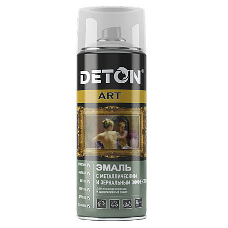 Эмаль-аэрозоль DETON ART 520мл акрил. металлик Золотой декор