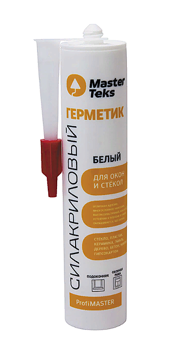 Герметик силакриловый MasterTeks Profimaster для окон и стекол 290мл белый