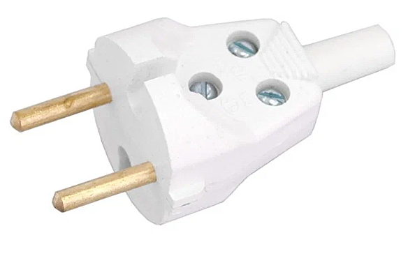 Вилка электрическая В6-001 (В6-005)белая