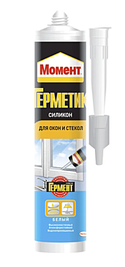 Герметик силиконовый МОМЕНТ для окон и стекол белый 280мл 764675