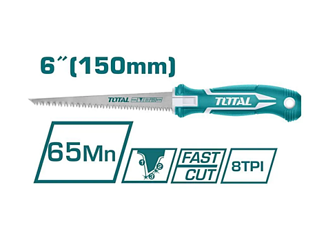 Ножовка выкружная по дереву 150мм мат. 65Mn TOTAL