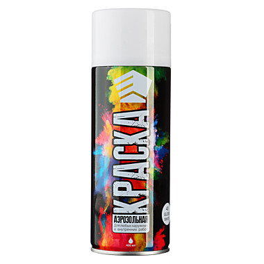 Краска-аэрозоль ЕРМАК  400мг белая глянцевая 759-207