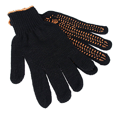 Перчатки ЕРМАК вязаные ЛЮКС х/б с ПВХ напылением 5 нитей черные 62гр 24см 638-008