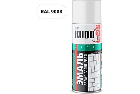 Краска-аэрозоль KUDO KU-1001 белая глянец 520мл 1304947