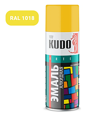 Краска-аэрозоль KUDO KU-1013 желтая 520мл 22057