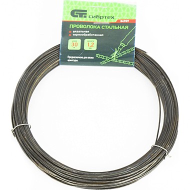Проволока вязальная 1,2ммх30м термообработанная Сибртех 84909