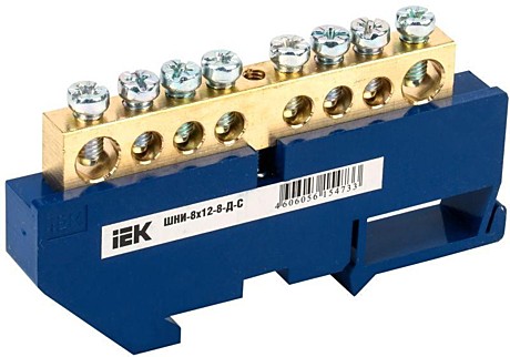 Шина нулевая ШНИ-8х12-8-Д-С на DIN-изол. IEK YNN10-812-8D-K07
