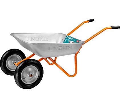 Тачка садовая СИБИН СТ-21 65л 100кг двухколесная оцин.сталь С0752 39909_z01