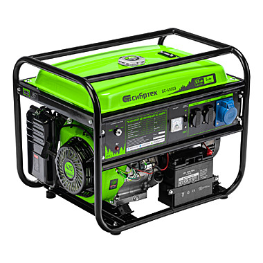 Бензогенератор СИБРТЕХ БС-6500Э 5,5кВт 230В 4-х тактный 25л электростартер // Сибртех 94548