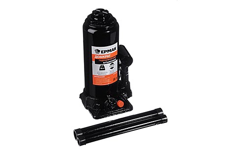 ЕРМАК Домкрат гидравлический бутылочный 10т высота подъема 230-460мм 770-093