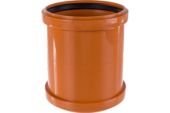 Муфта 160 ПП ПОЛИТРОН рыжая наруж.(проходная)