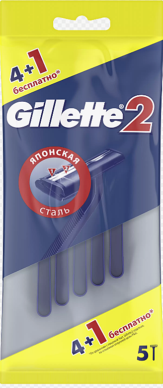 GILLETTE 2 бритвы одноразовые 4+1шт 7702018431281