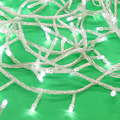 СНОУ БУМ Гирлянда эл. вьюн 14м, 300LED, белый, 30LED мерцание, ПВХ прозр., коннектор, 220В