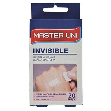 Лейкопластырь бактерицидный Mester Uni Прозрачный №20 360-131