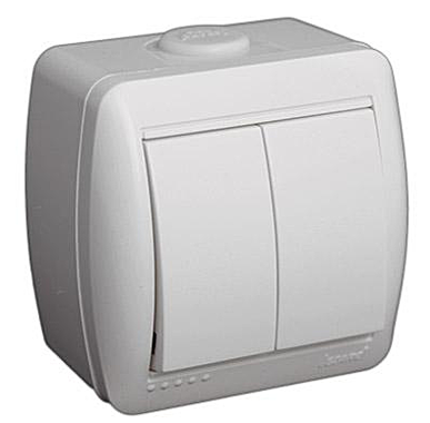 Выключатель Lezard ОП 2-кл. Ната 10А IP20 бел. 710-0200-101