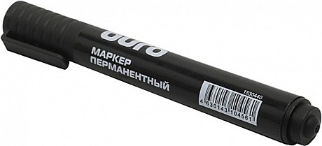 Маркер перманентный черный Buro, пулевидный, 1-3мм 1530440
