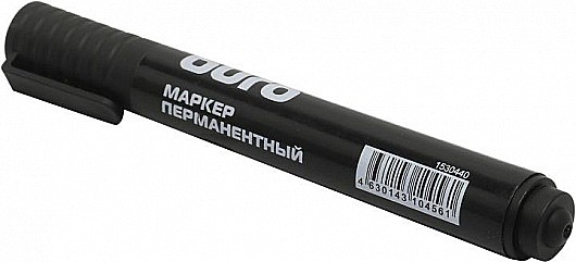 Маркер перманентный черный Buro, пулевидный, 1-3мм 1530440