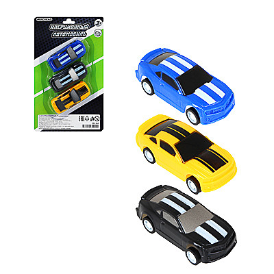 ИГРОЛЕНД Набор машинок, инерция, ABS, 3 шт 292-262
