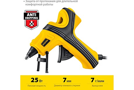 Пистолет для клея (термопистолет) STAYER PRO 7 ф7мм 7г/мин С8202 0681-07