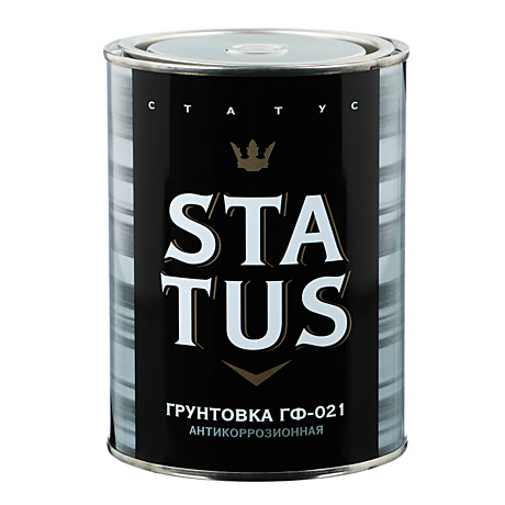 STATUS Грунт ГФ-021 Серый 1,8кг  (для металл.,дерев.,бетонных, и др. поверхностей)