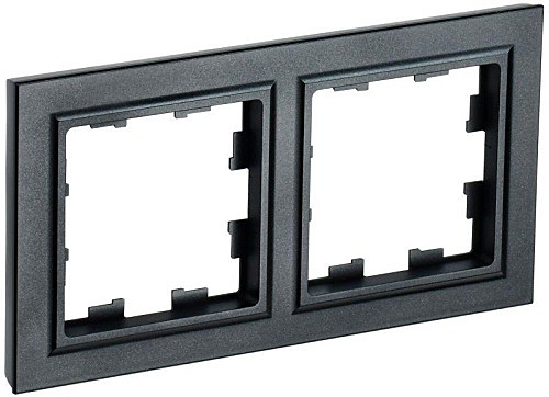 Рамка 2-м BRITE РУ-2-БрЧ ЧЕРНЫЙ IEK BR-M22-K02