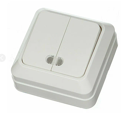 ВыключательTDM 2-кл белый с подсв.10A ОУ ЛАДОГА УТ099908259 SQ1801-0007