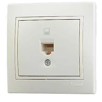 Розетка Lezard МИРА СП RJ45 компьютерная крем/крем 701-0303-139