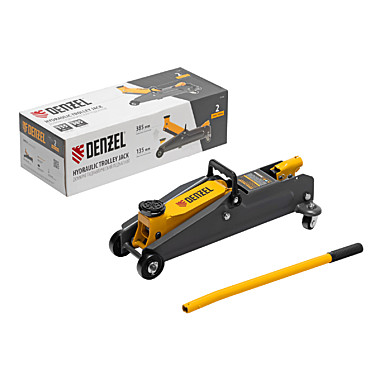 Домкрат гидравлический подкатной 2т 135-385мм // Denzel 51230