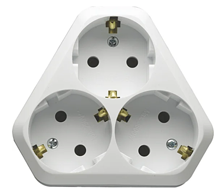 Тройник электрический MAKEL 3 гнезда с заземлением 10001204