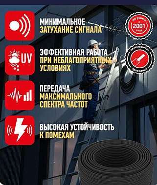 Кабель RG-6 SAT-703 Cu AVS Electronics медный уличный 