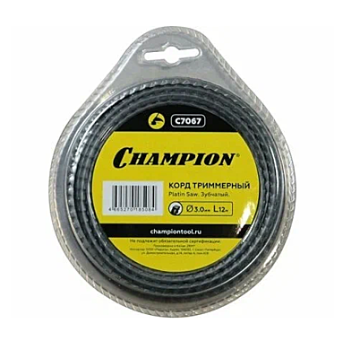 Леска для триммера CHAMPION Platin Saw зубчатый 3,0мм 12м С7067