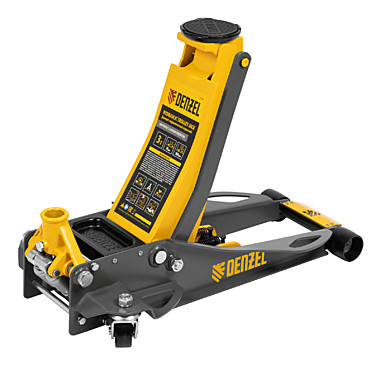 Домкрат гидравлический подкатной 3т 75-500мм быстрый подъем низкий подхват, проф. // Denzel 51250