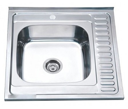 Мойка нержав. ZERIX Z6060L-08-180Е satin накладная 28219