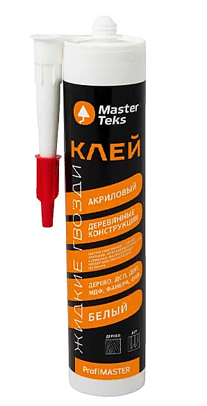 Клей акриловый (жидкие гвозди) MasterTeks ProfiMaster для деревянных конструкций 469гр белый