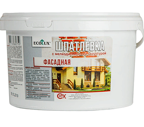 Шпатлевка фасадная 1,5кг ECOLUX