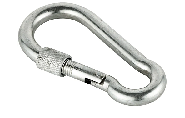 Карабин с фиксатором 7мм оцинкованный