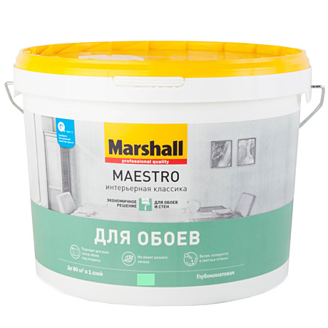 Краска ВД 2,5л MARSHALL Maestro Интерьерная Классика для стен и потолков глубокоматовая