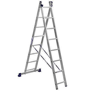 Лестница 2-х секцион.8 ступеней алюминиевая  ALUMET 5208 SC 2008