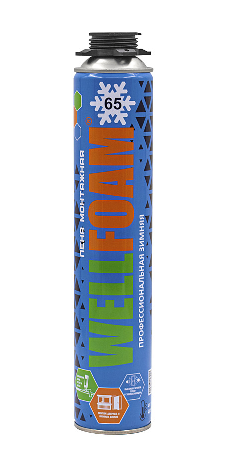 Пена монтажная WELLFOAM PRO 65 профессиональная зимняя 850мл 69-9-303 