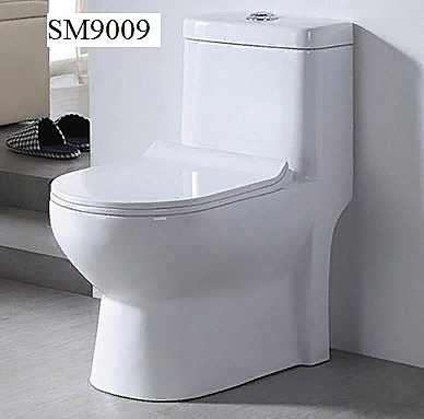 Унитаз МОНОЛИТ SM9009 тонкое сиденье (с гофрой и подводкой) 