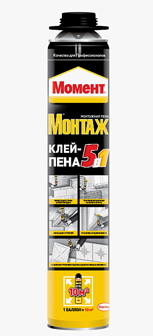 Пена-клей монтажная МОМЕНТ МОНТАЖ 5в1 750мл 1203119 1309111
