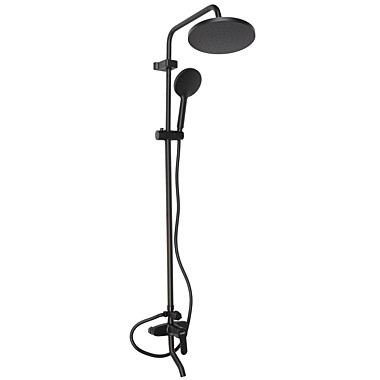 СоюзКран Душевая система со смесителем (картридж 35мм), тропич. и ручная лейка 1 реж, черный 546-057