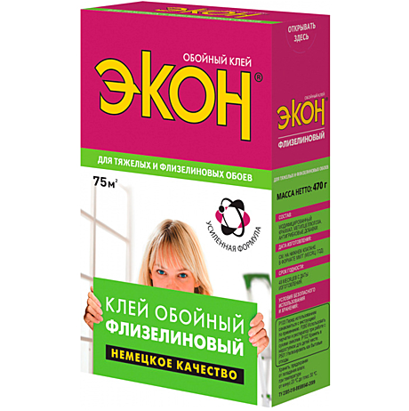 Клей обойный ЭКОН Флизелиновый 470гр 767239