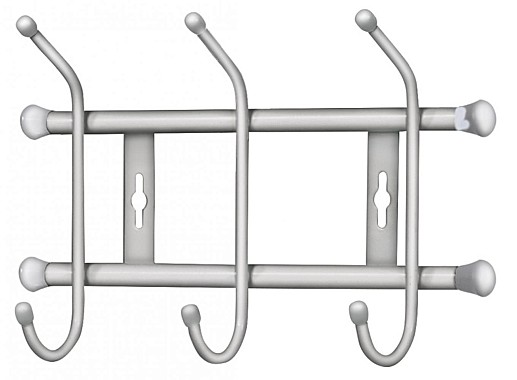 Вешалка настенная 284х188мм (3 крючка) матовый серый арт.ВН3/МС