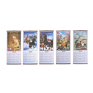 Календарь бамбук полотно, 32x76 см, 5 дизайнов