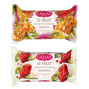 Мыло твердое туалетное CAMAY LE FRUIT Малина/Манго 100г 952-142