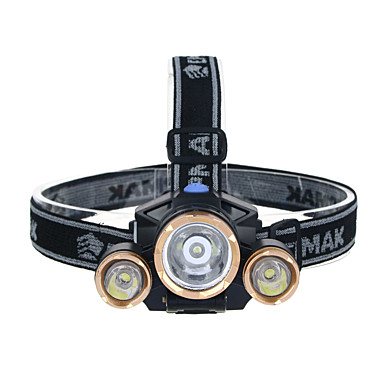 Фонарик налобный ЧИНГИСХАН 1000 мАч, 3 LED, 7х6 см, 3 режима, пластик