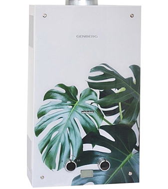 Колонка газовая GENBERG 210.01 ДЕКОР 10л Тропические листья